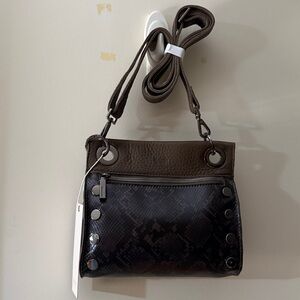 Hammitt Tony SML Olivine Snake Gunmetal Small Leather crossbody